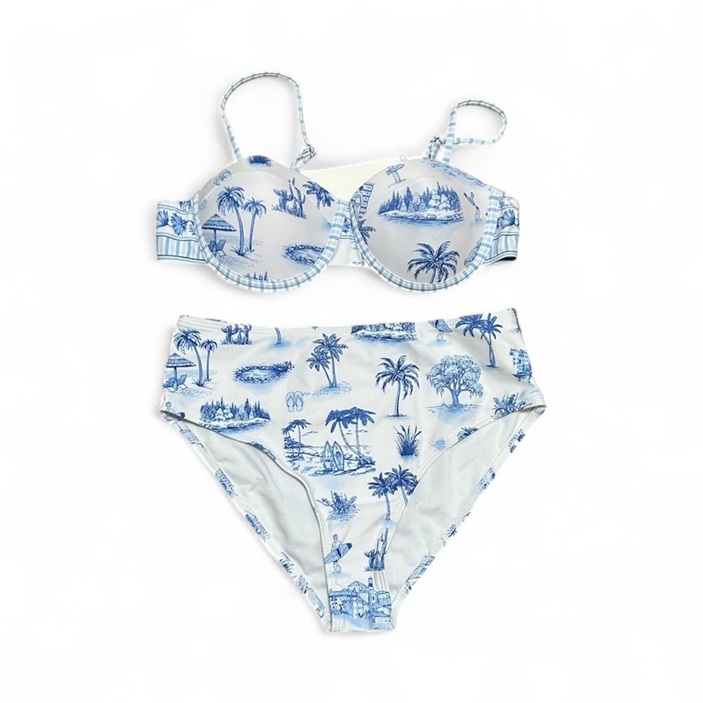 Endless Moon Blue and White Swim bikini set nwt, 019